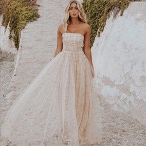 Joanna August BHLDN Brenda Strapless Star Dress